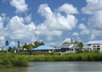 Colorful-waterfront-homes-on-Estero-Island